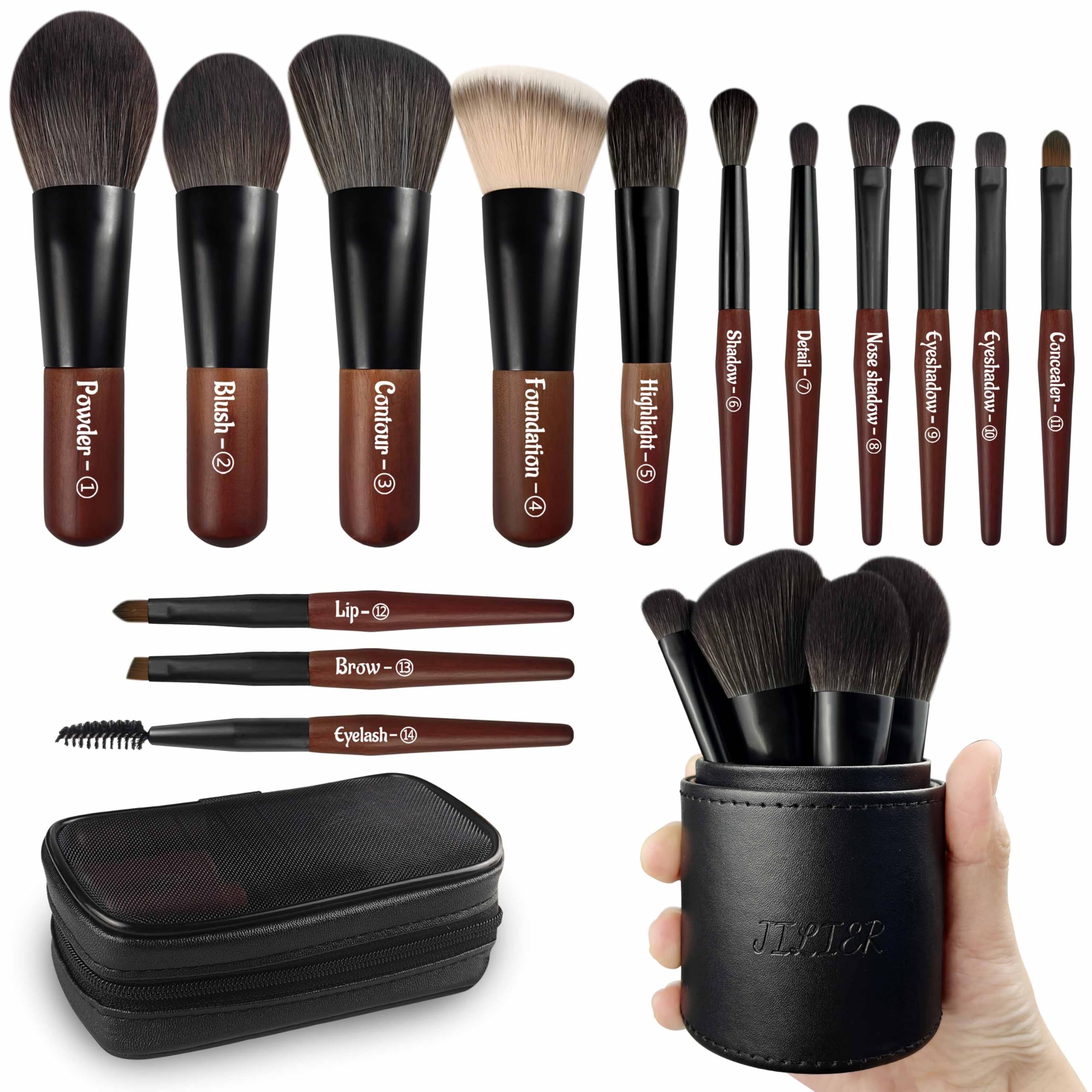 Ensemble pinceaux Jilier voyage pour maquillage complet en déplacement