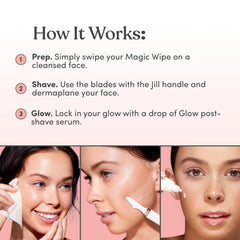 JILL Glow application sérum rapide pénètre sans effet gras.