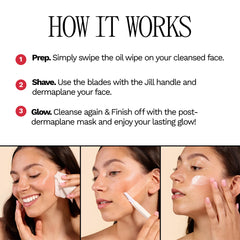 JILL Glow post‑shave moisturizer soothing the skin after exfoliation