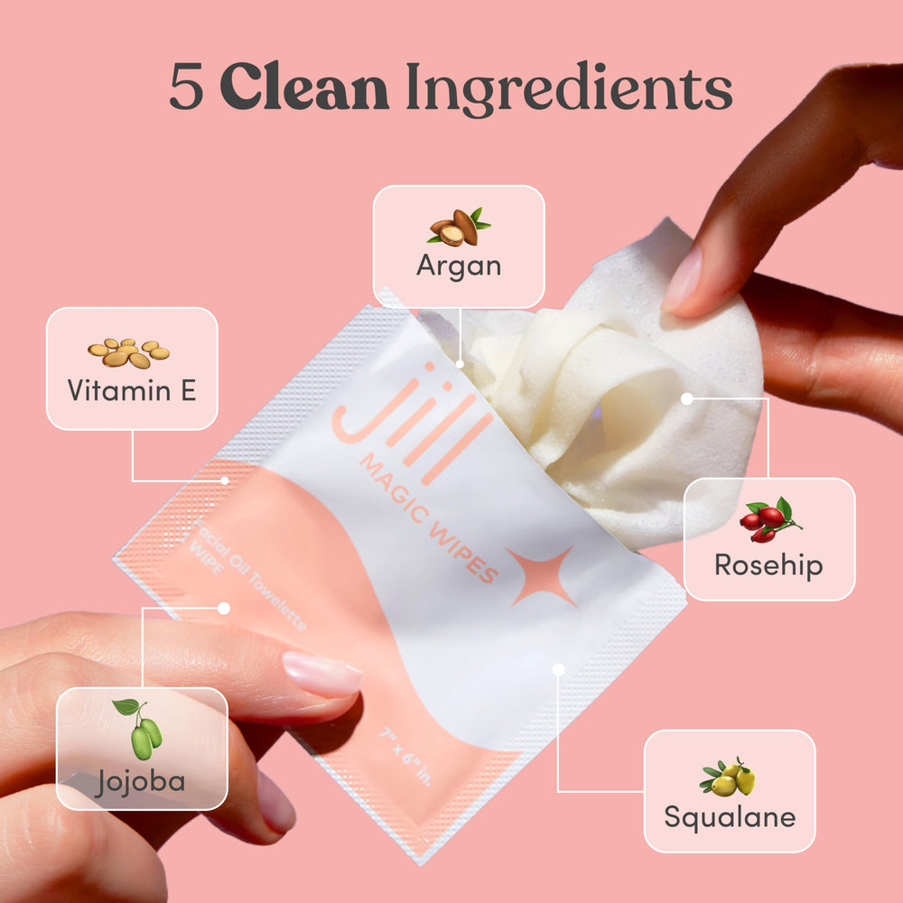 Jill Magic Wipes préparation peau, ready pour dermaplaning.