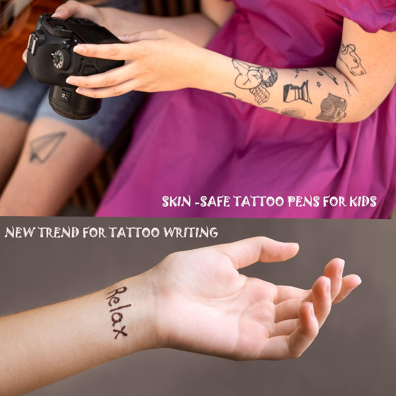 Jim&Gloria stylo tatouage usage pour fêtes et cosplay