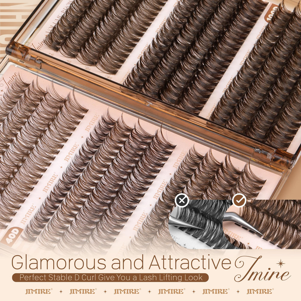Guides pour poser facilement les cils bruns JIMIRE