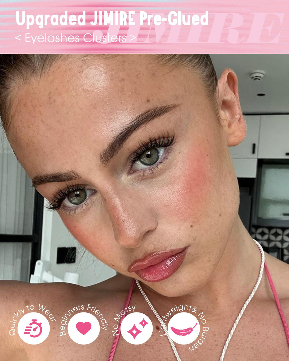 Démonstration d’application rapide des cils sans colle par Jimire.