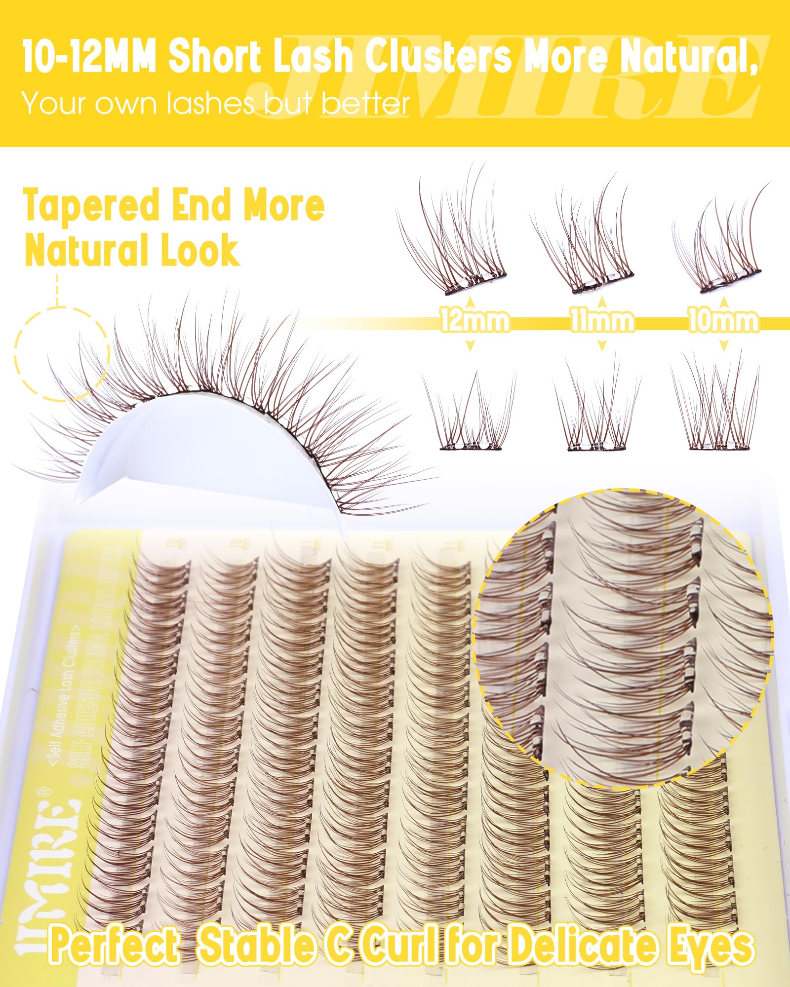 Bande fine et naturelle des cils JIMIRE pour un rendu discret.