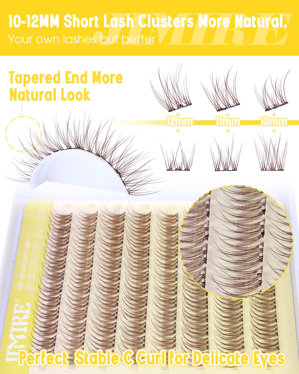 Bande fine et naturelle des cils JIMIRE pour un rendu discret.