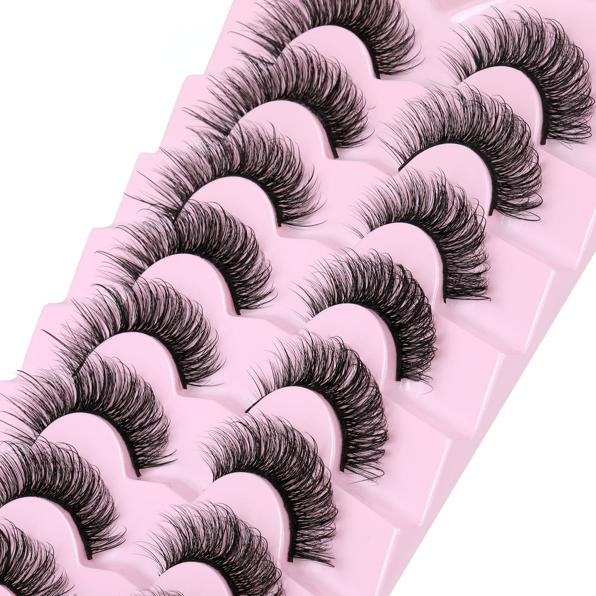 Boîte JIMIRE cils pack 8 paires prête pour maquillage varié.