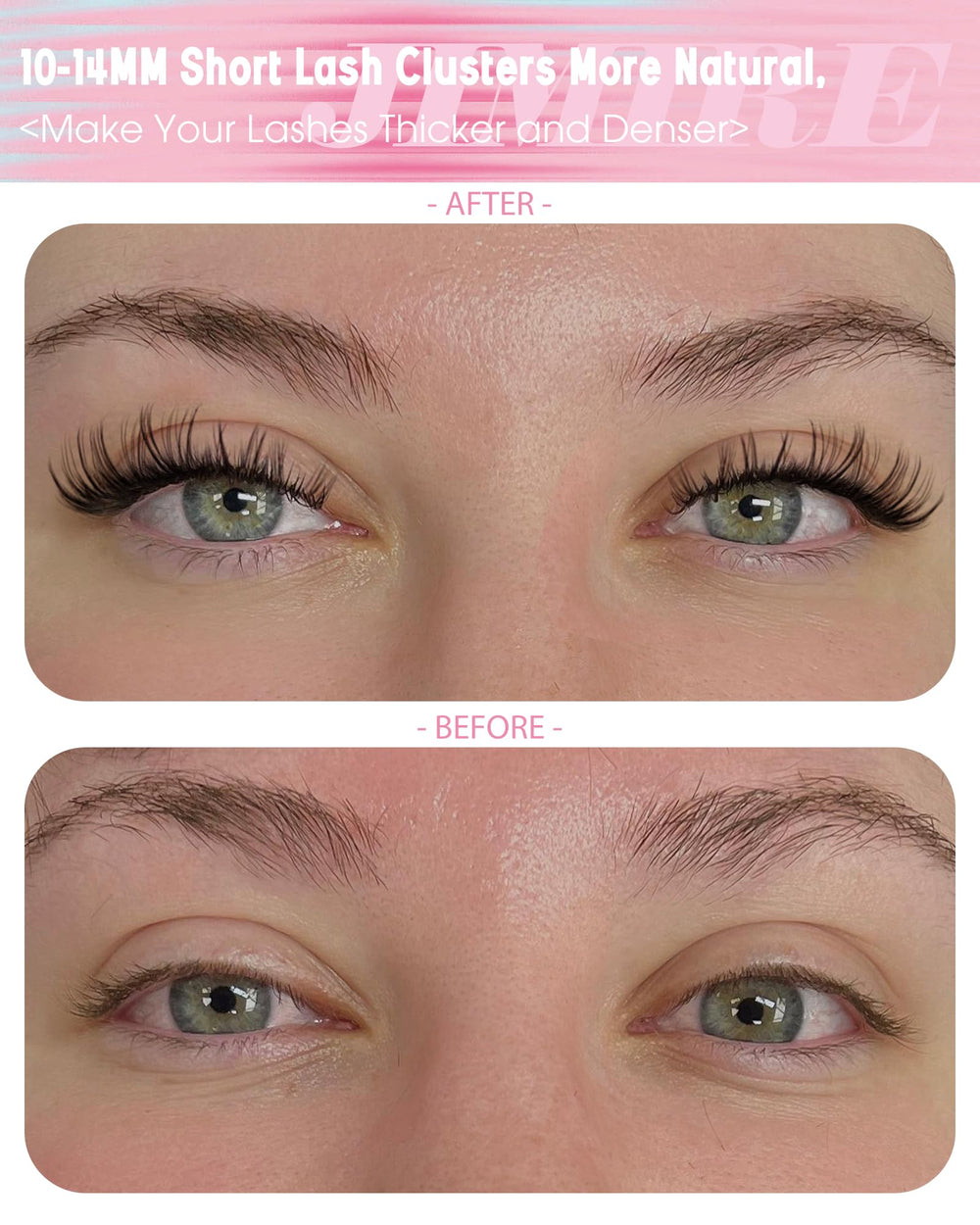 JIMIRE cils auto-adhésifs boucle D-Curly, regard défini.