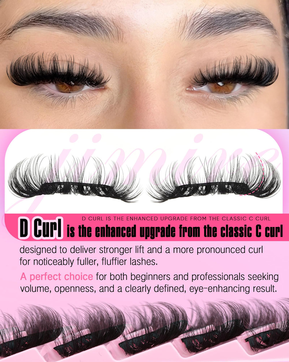 Cils JIMIRE bande pliable, application rapide pour débutants.
