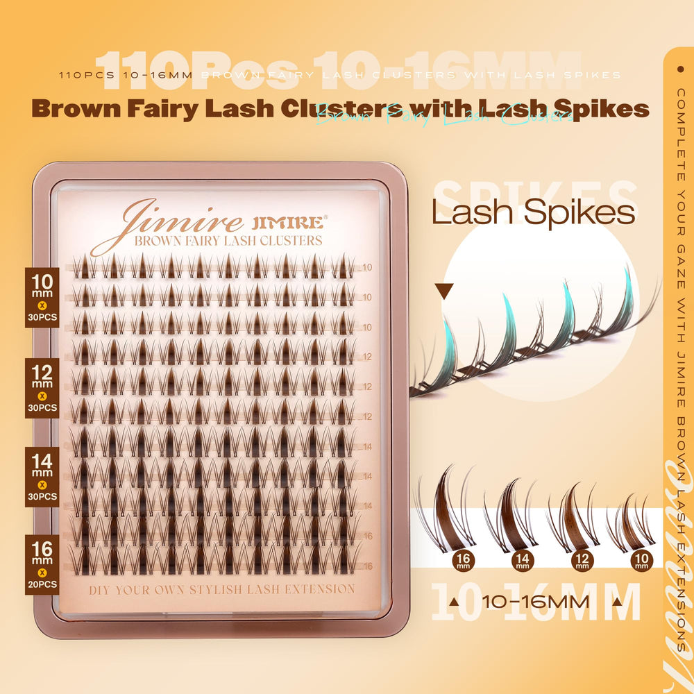 Cils JIMIRE, clusters invisibles brun, se fondent parfaitement avec vos cils.