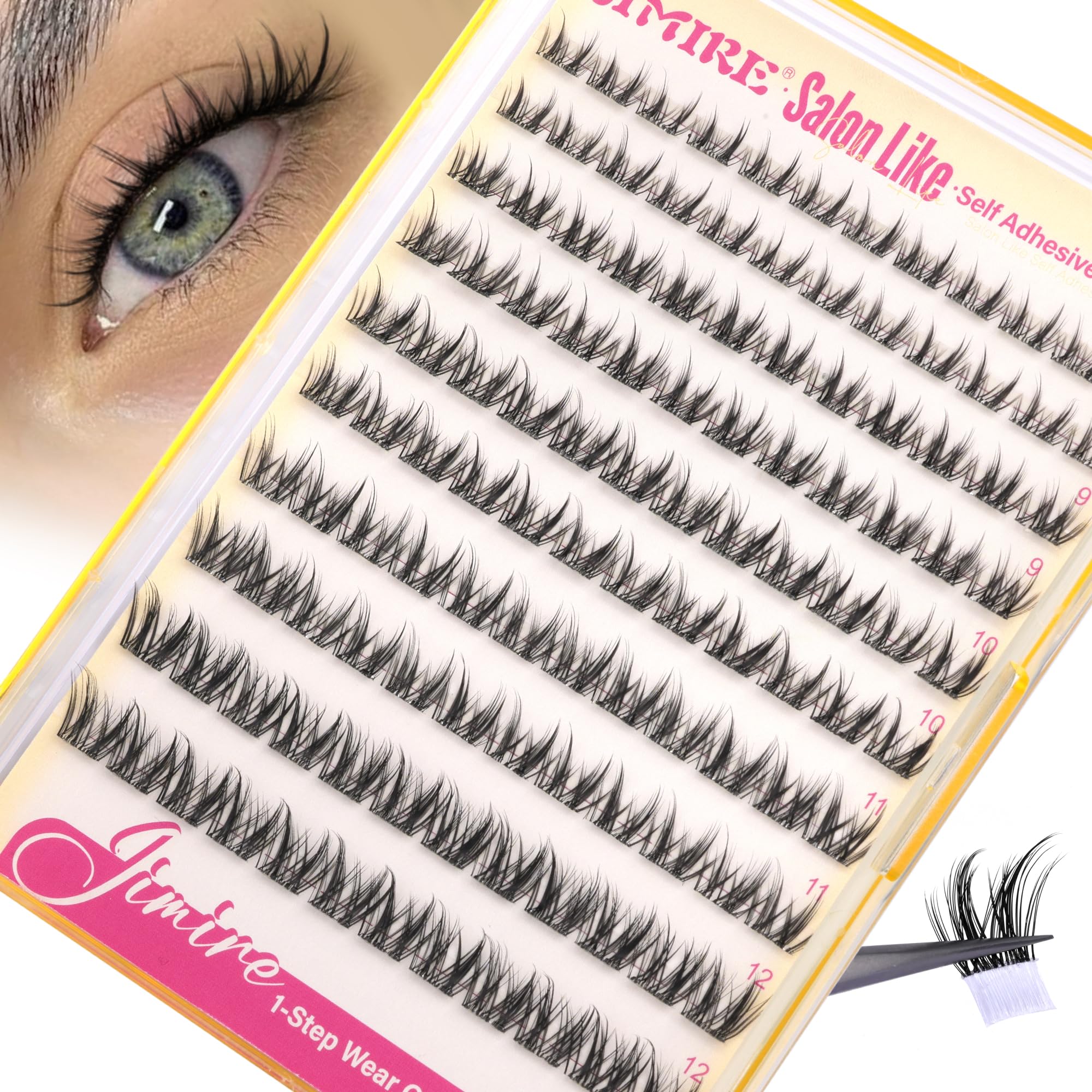 JIMIRE cils cluster naturel 8-12mm pour un regard subtil et authentique.