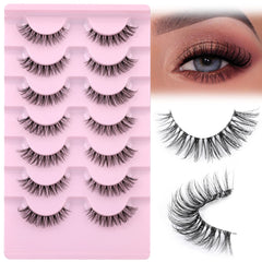 Cils JIMIRE, bande transparente demi-wispies 13 mm pour un regard naturel et léger.