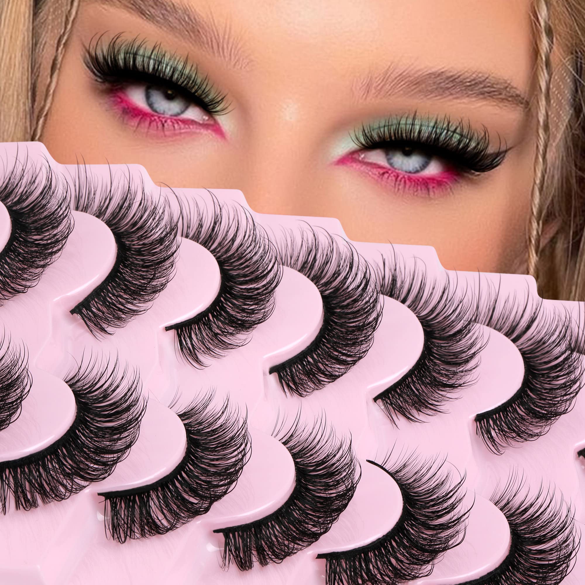 Cils JIMIRE faux mink longs et aérés pour un regard ouvert.
