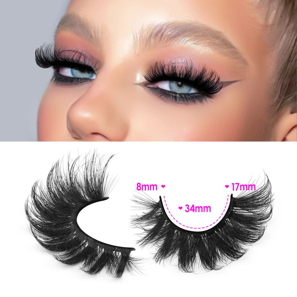 Cils Jimire faux mink volume 18 mm, effet œil de chat pour soirée.