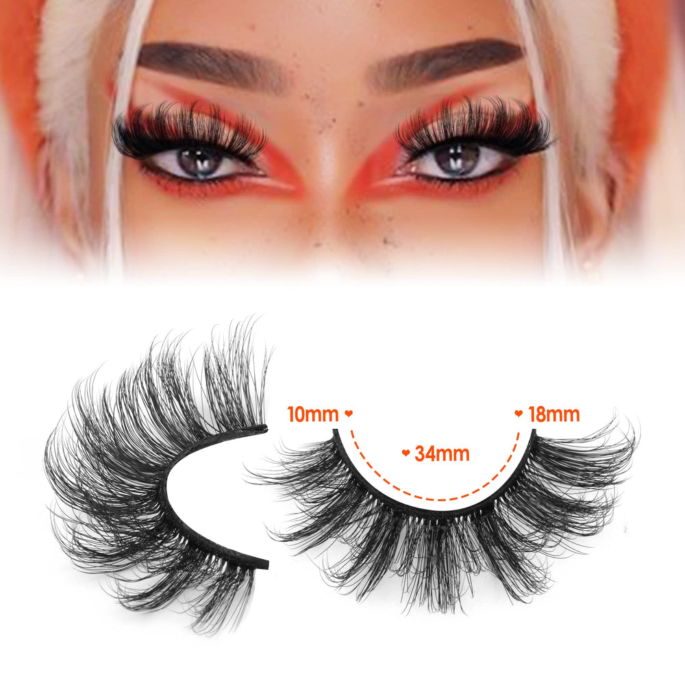 Cils Jimire vison avec effet œil-de-chat 18 mm pour agrandir l'œil.
