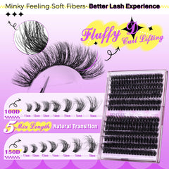 JIMIRE cils groupes longueurs 11-18mm pour transition naturelle