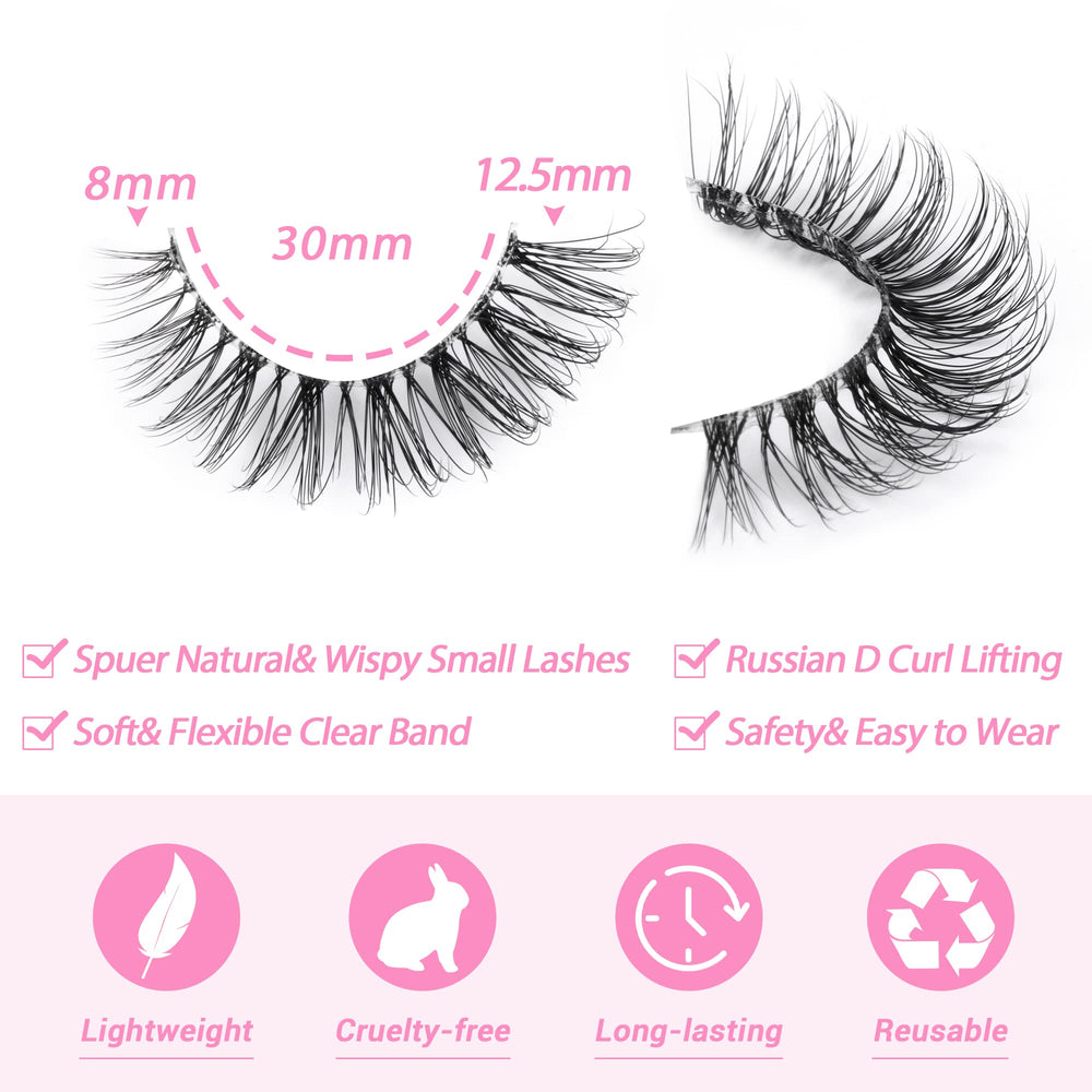 Cils JIMIRE, look naturel quotidien grâce à la longueur 13 mm et bande invisible.