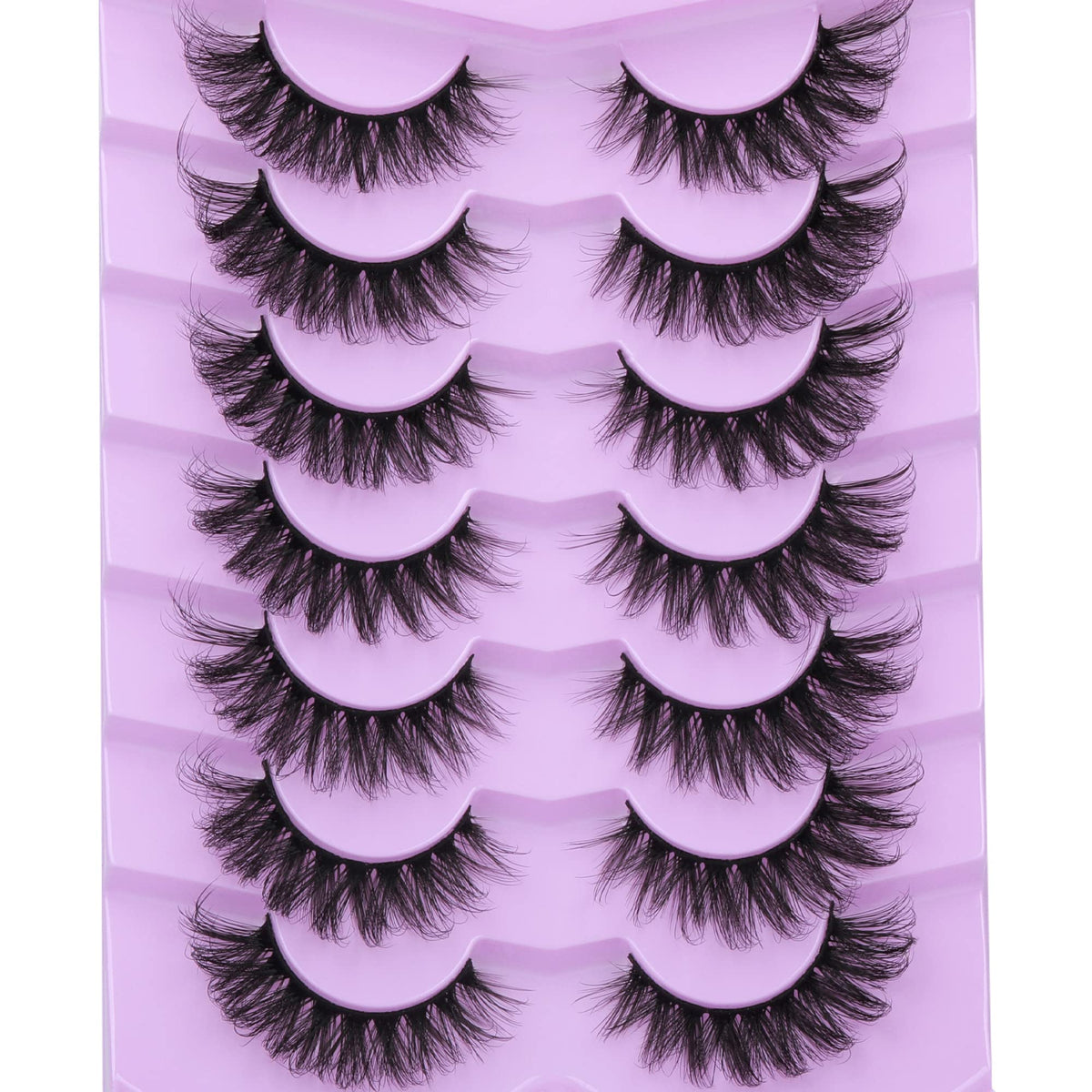 Cils JIMIRE vison duveteux œil-de-chat 17mm ensemble de 7 paires pour un look glamour.