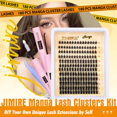 Variations de longueurs 8 à 16 mm des grappes JIMIRE pour un look wispy personnalisable.