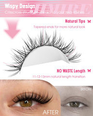 Clusters cils effet naturel Jimire pour un look discret.