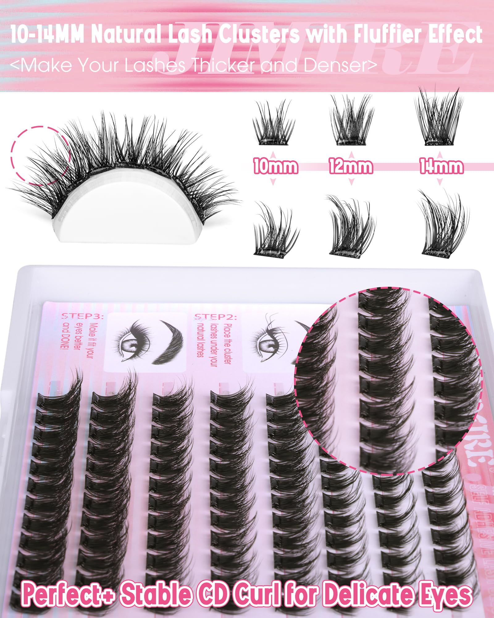 Cils JIMIRE, fibres ultra-douces pour un confort tout au long de la journée.