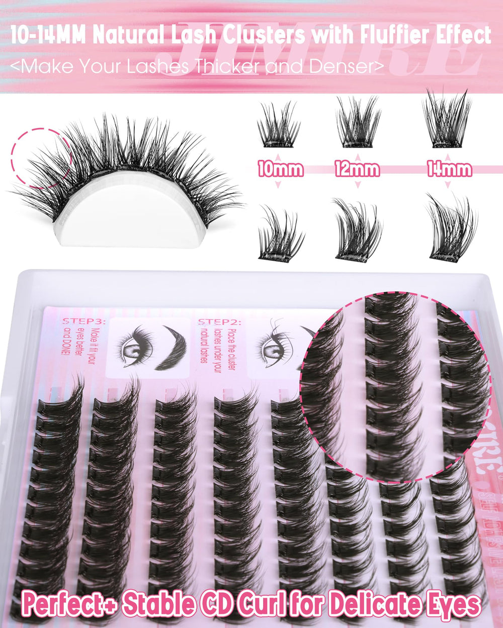 Cils JIMIRE, fibres ultra-douces pour un confort tout au long de la journée.