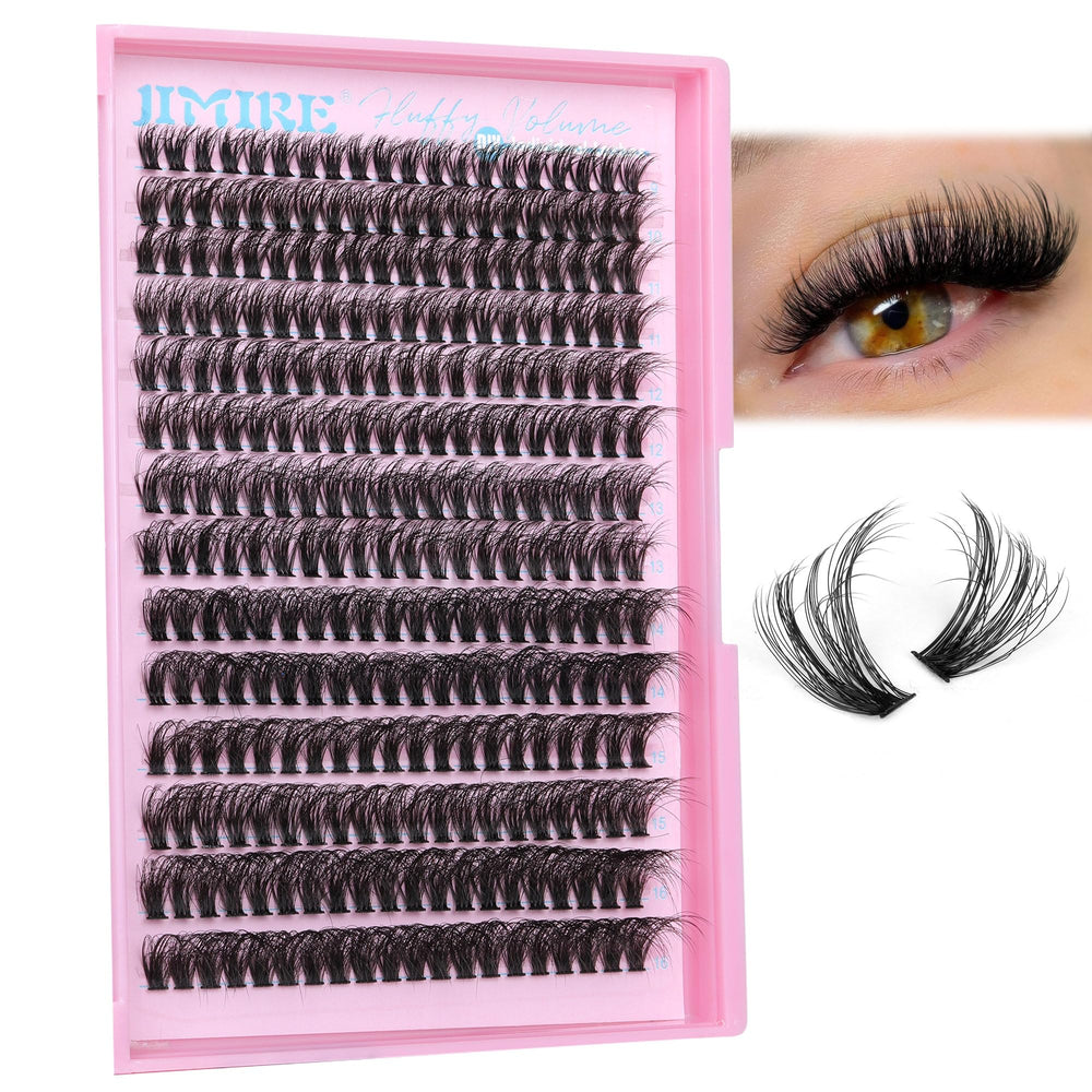 JIMIRE Fluffy Lash Clusters réutilisables avec soin pour durer