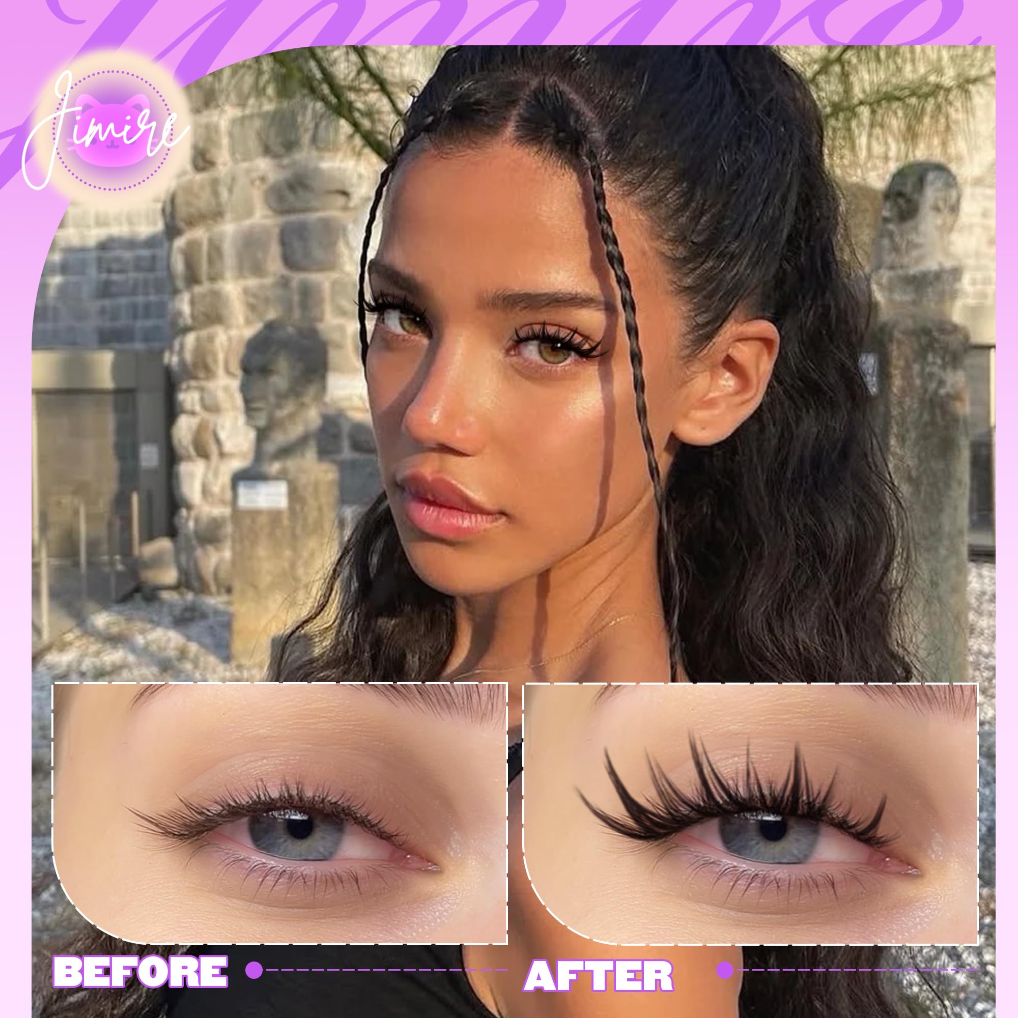 JIMIRE Manga Lash Clusters : effet manga sirene pour regard expressif.