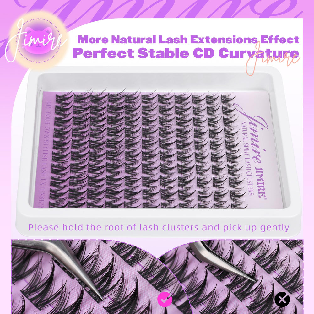 JIMIRE Manga Lash Clusters : poids ultra léger et confort toute la journée.