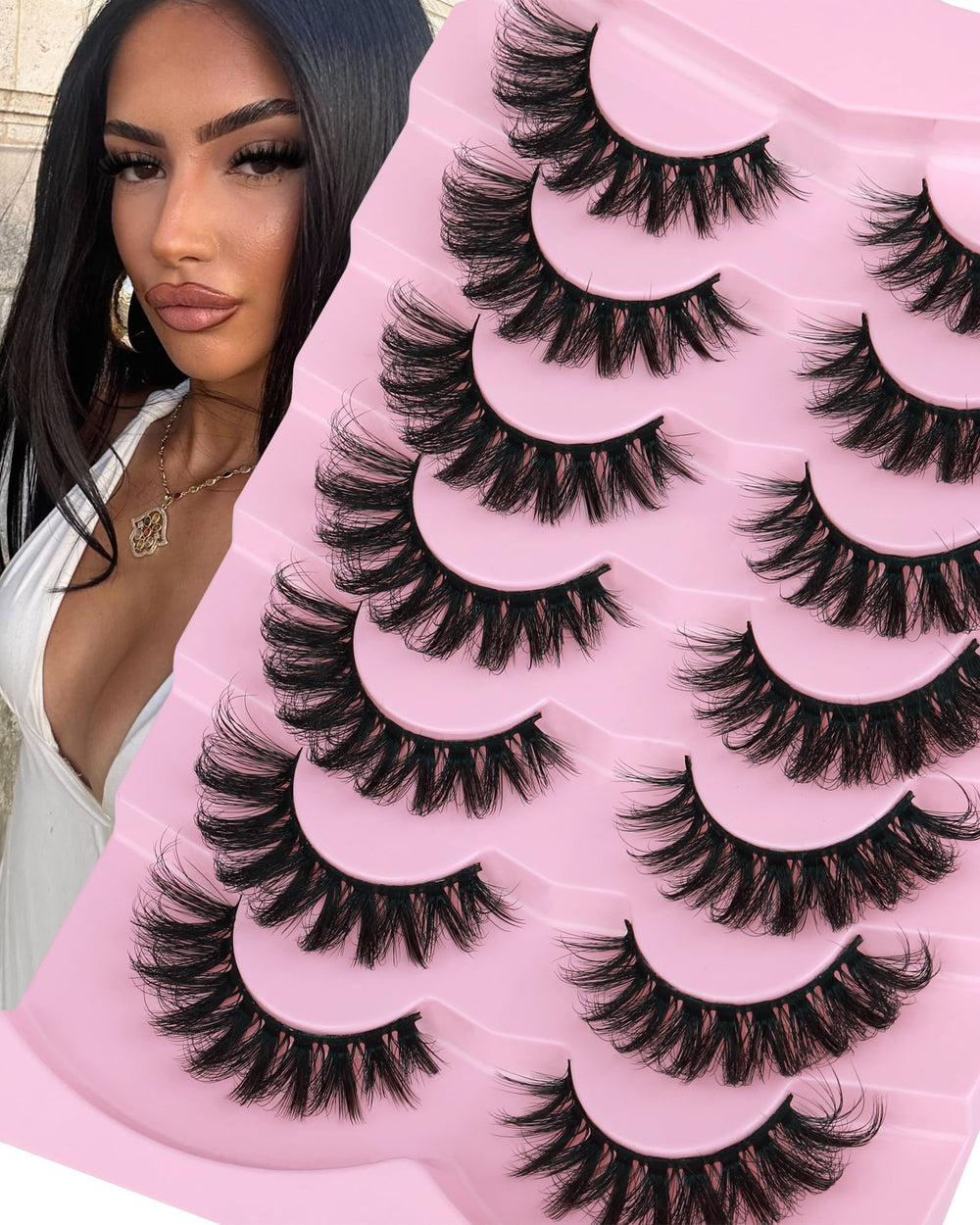 Cils JIMIRE pack 7 paires, choix polyvalent pour divers looks.