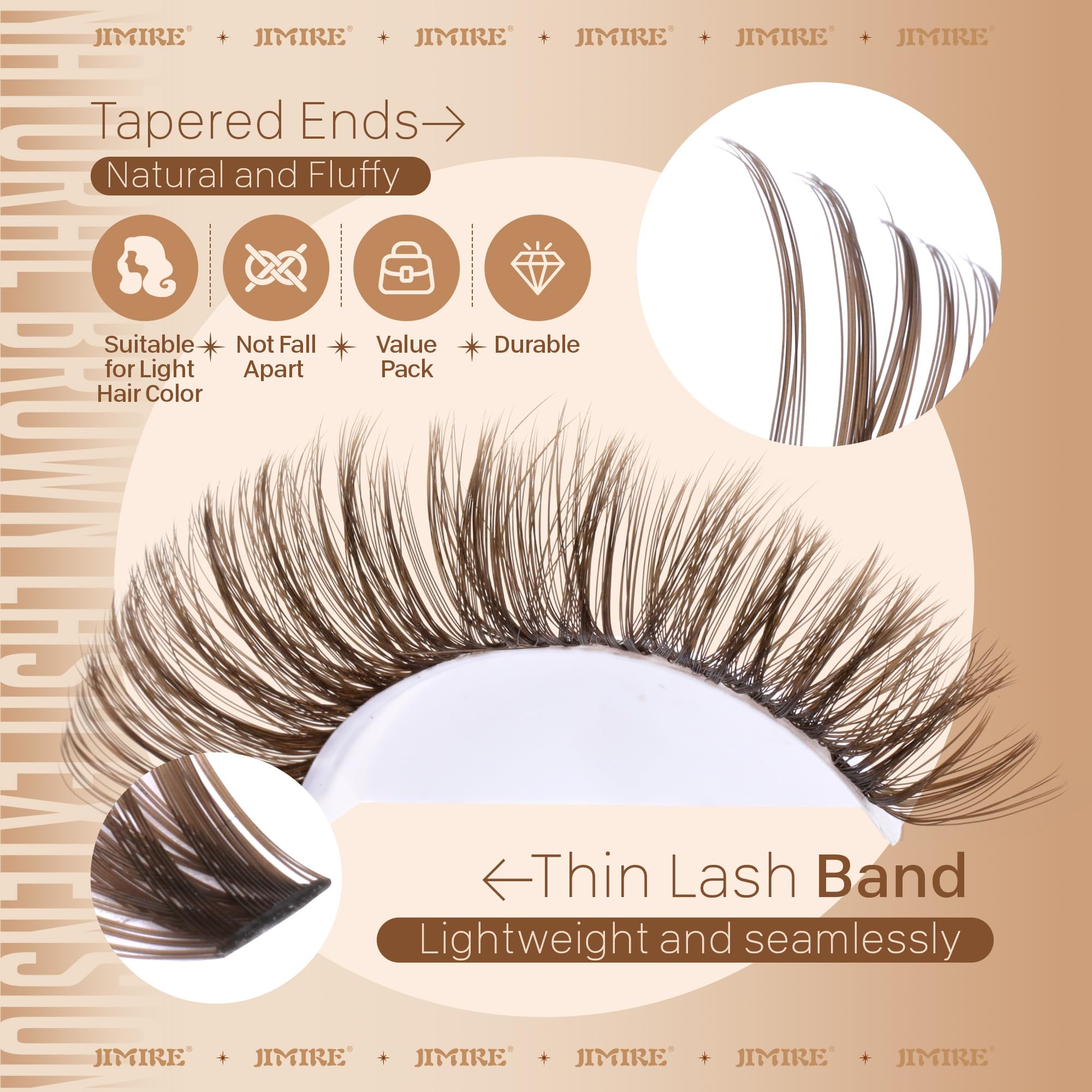 Teinte brun doux JIMIRE compatible cheveux clairs