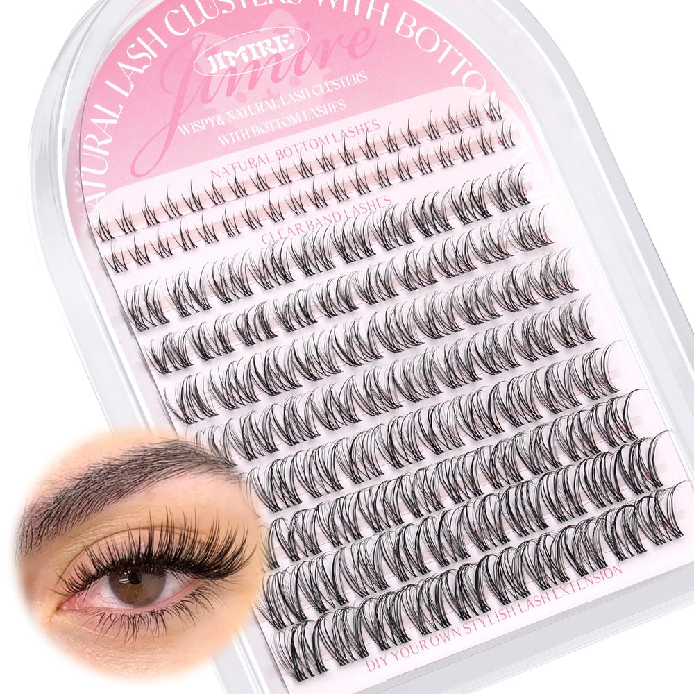 JIMIRE Venus Lash Clusters démonstration naturelle pour un maquillage rapide.