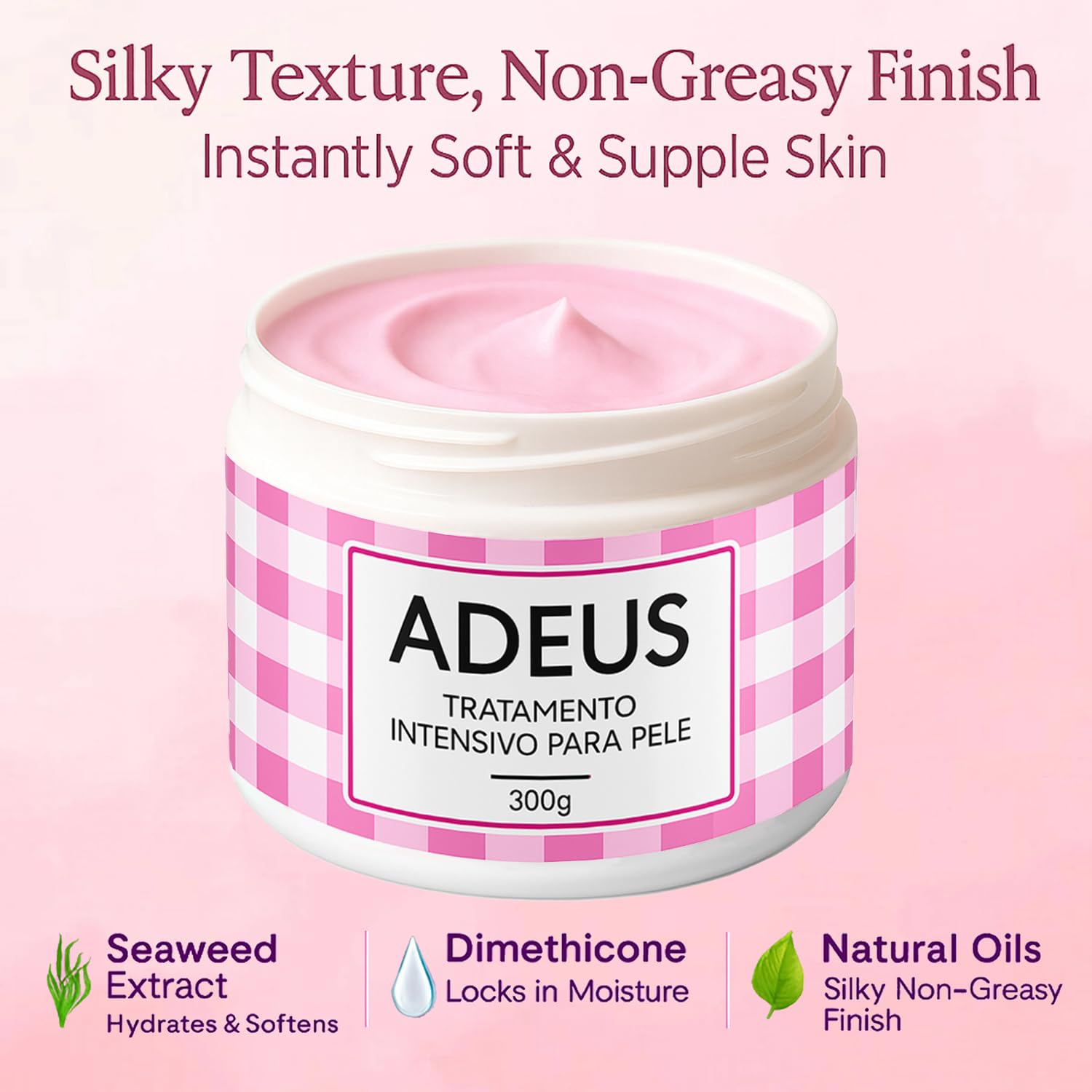 JINMAO Adeus Crème Brésilienne – absorption rapide, peau visiblement plus éclatante après usage.