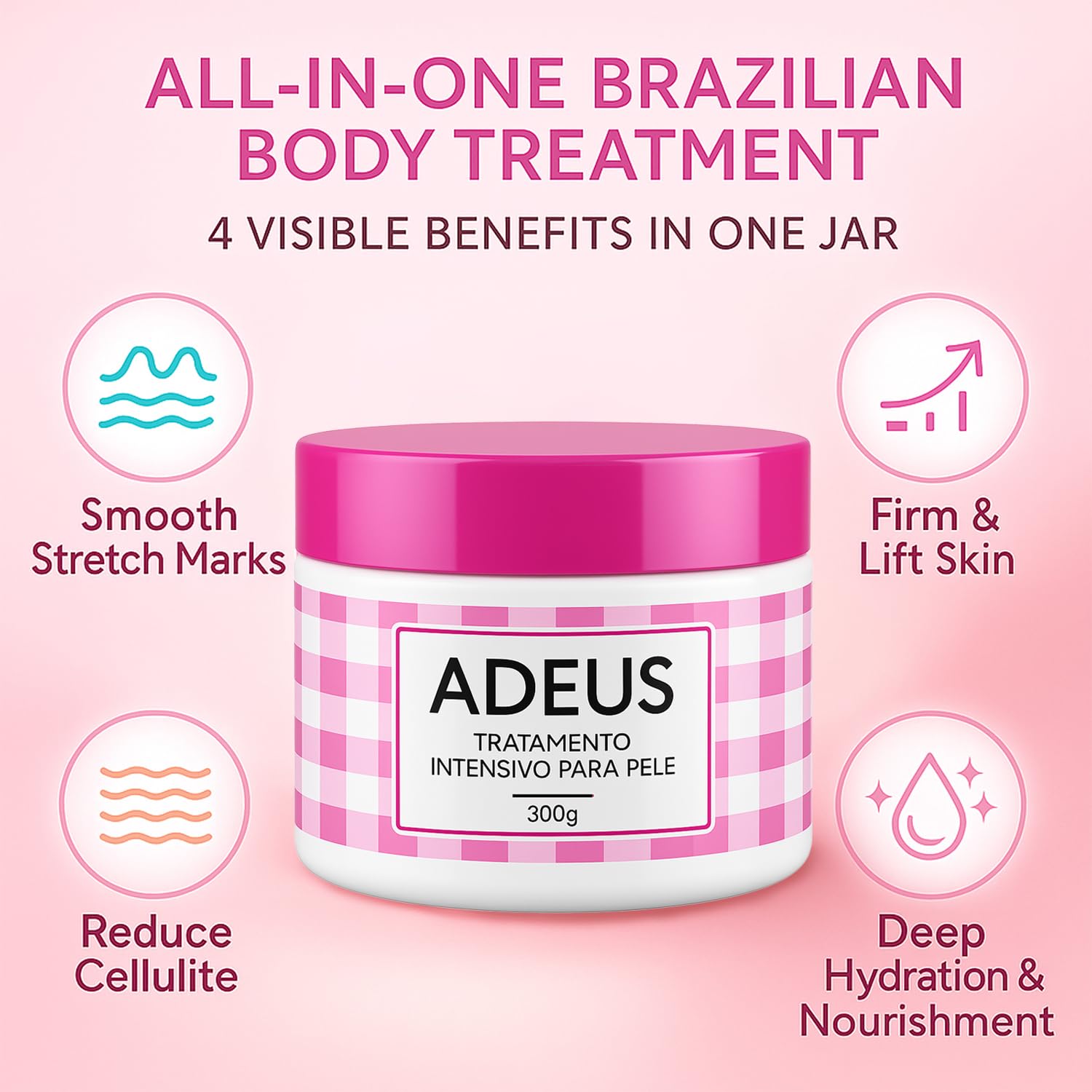 JINMAO Adeus Crème Brésilienne – texture rose soyeuse qui nourrit la peau sans gras.