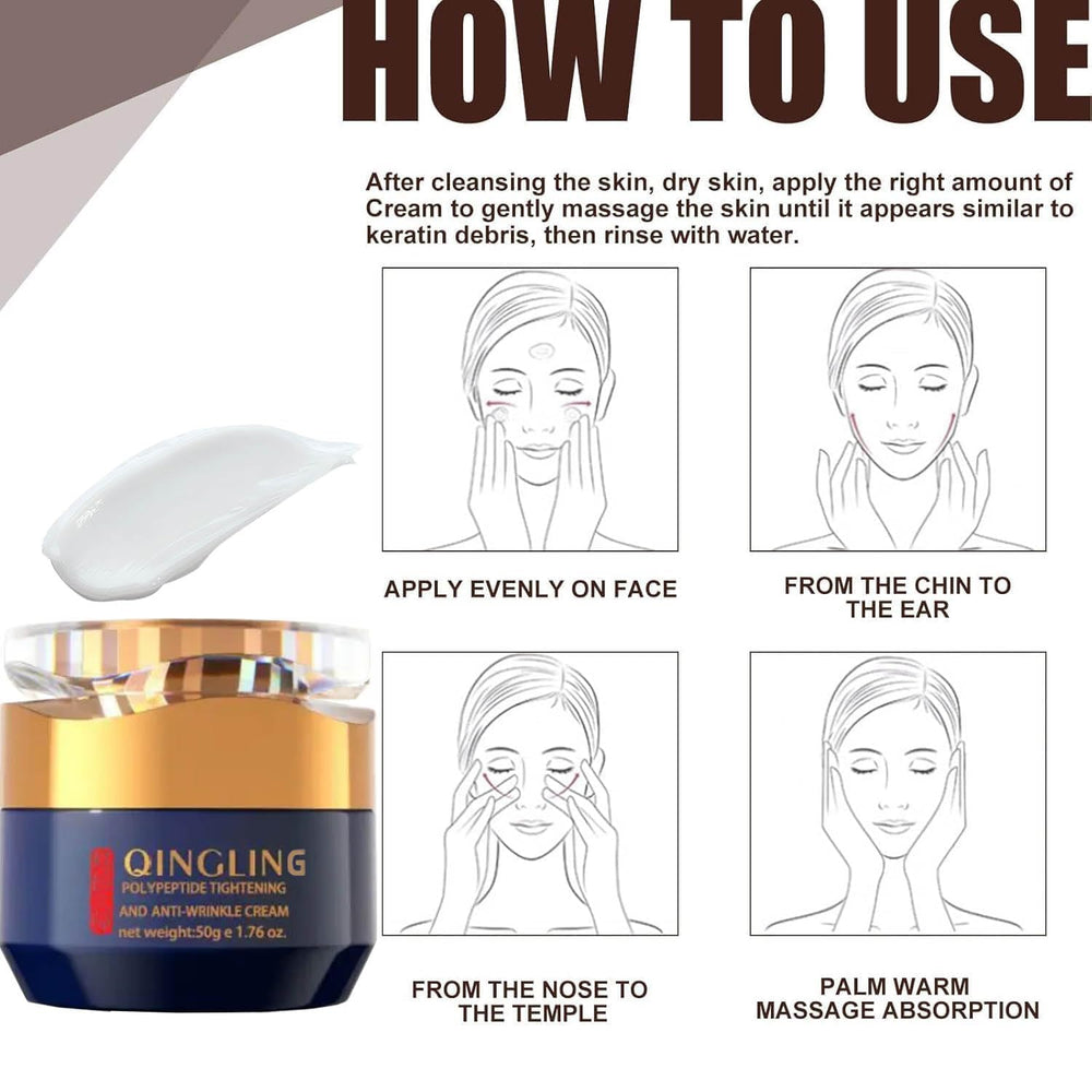 Soin 3-en-1 JINMAO Qingling pour visage, cou et yeux.