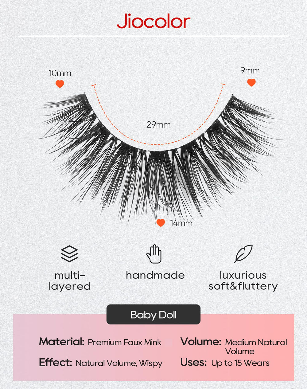 Jiocolor bande cils ultra-fine, confort quotidien et look discret.