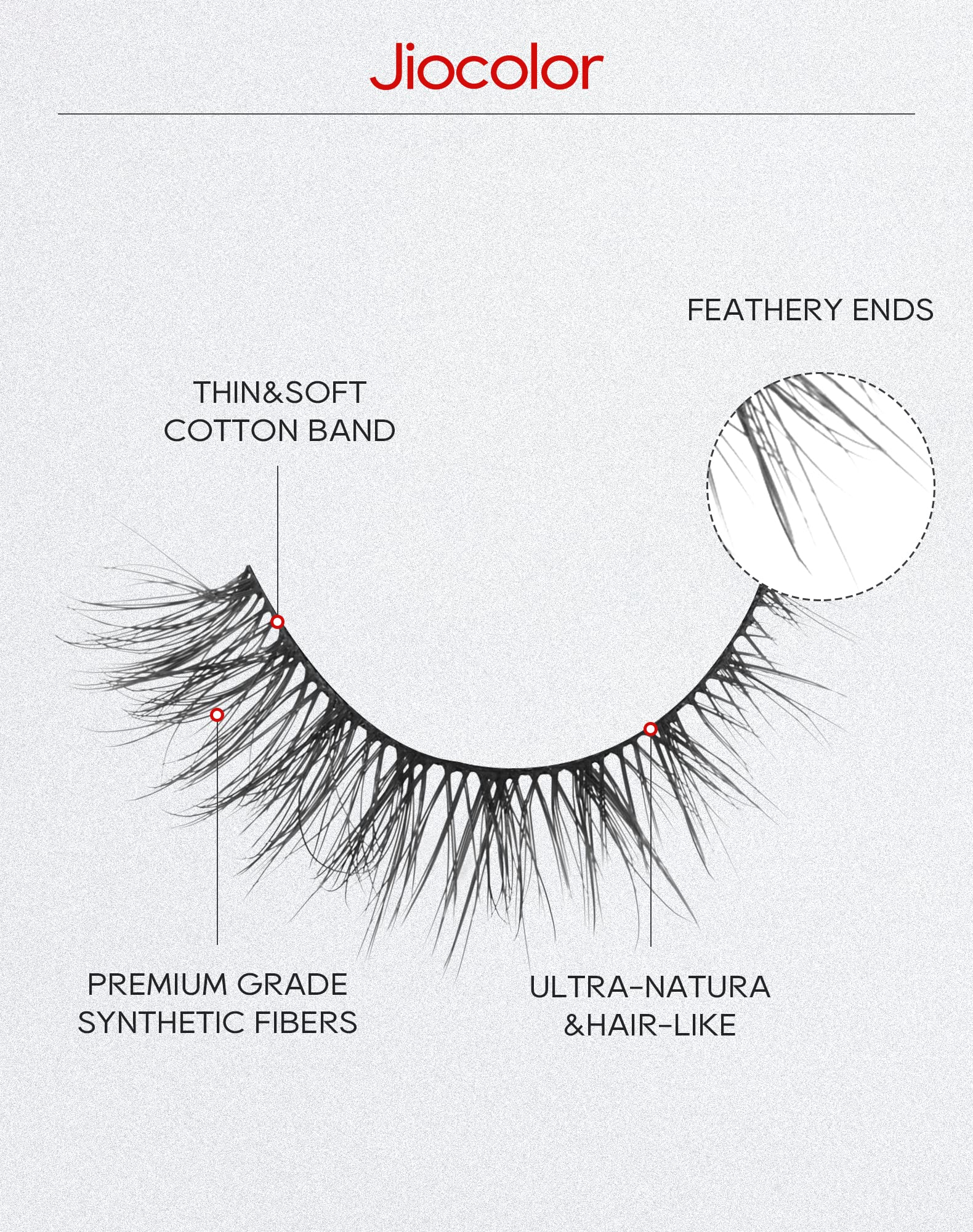 Jiocolor cils application-confort 13mm: mise en place facile.