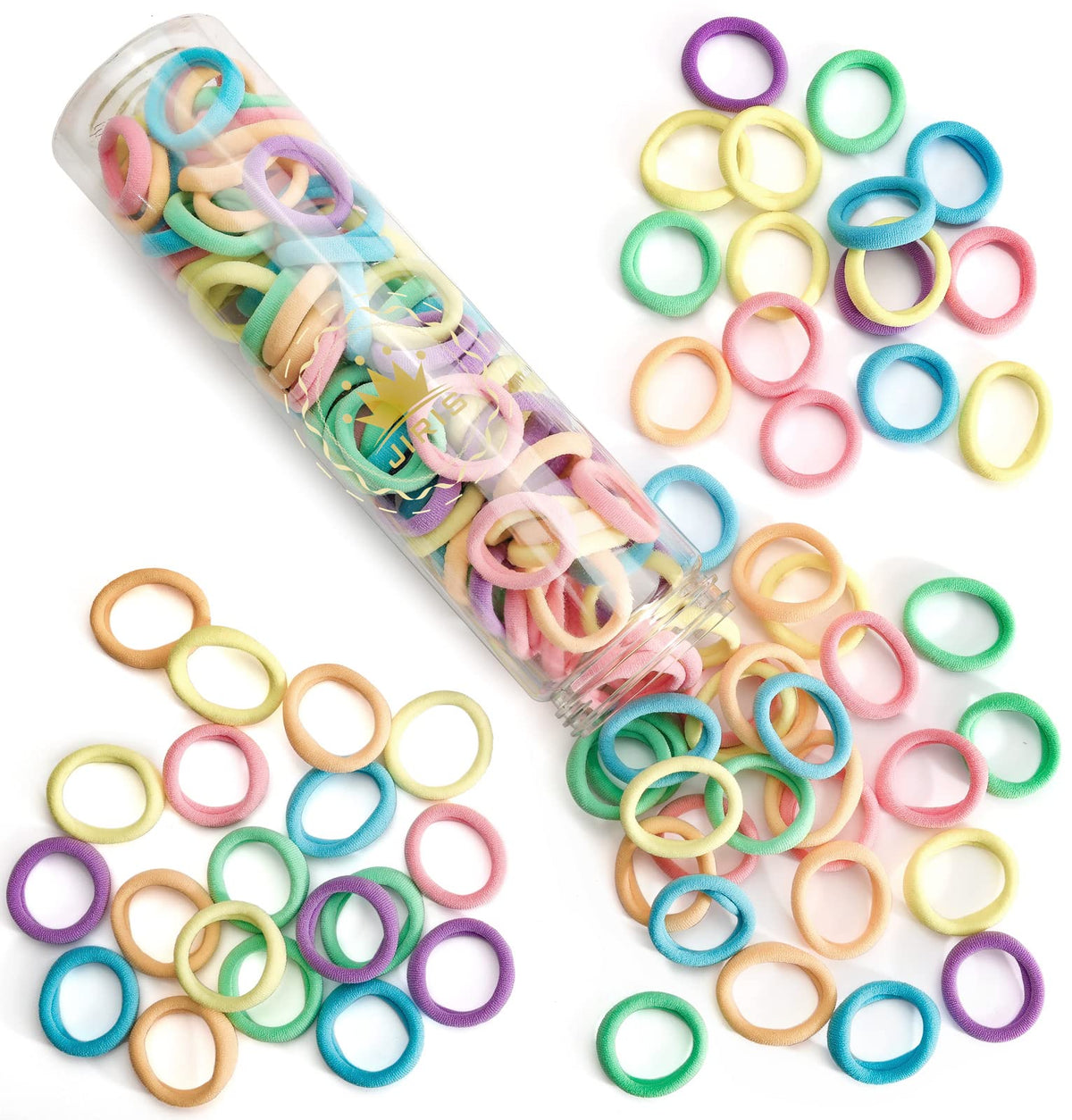 Attache-cheveux JIRIS sans couture en coton, couleur vive, pratique pour tous les jours.
