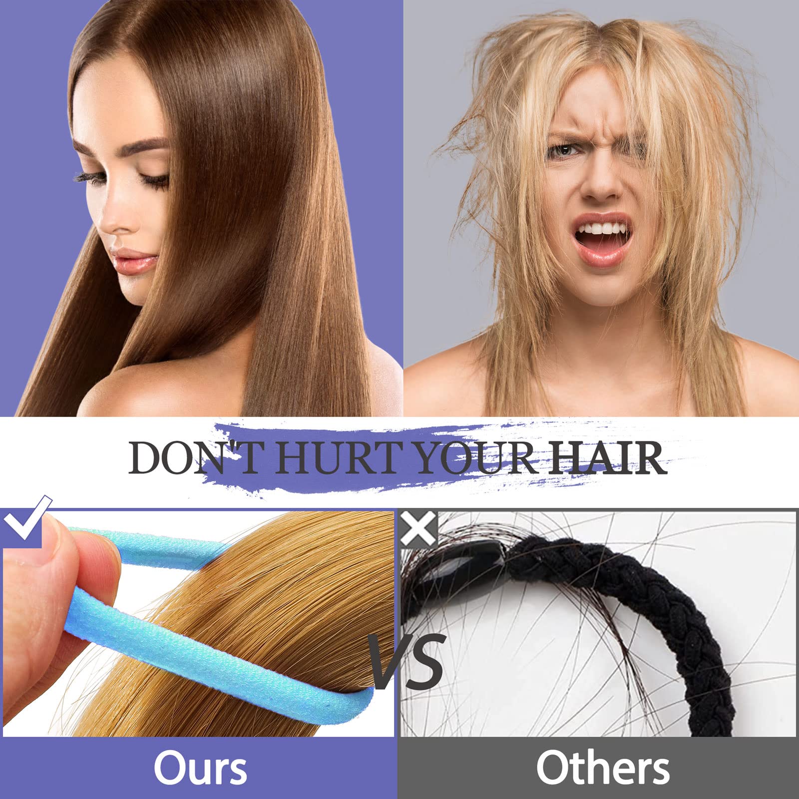 Élastiques cheveux JIRIS doux, grande élasticité et tenue fiable en mouvement.