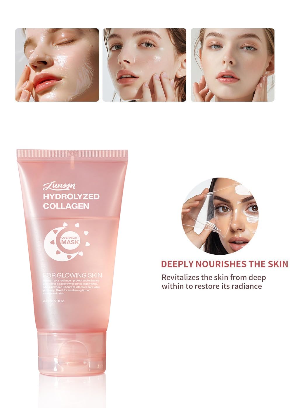 JISKG Collagène Nuit Enveloppante – masque hydrolysé riche en collagène et hydratant