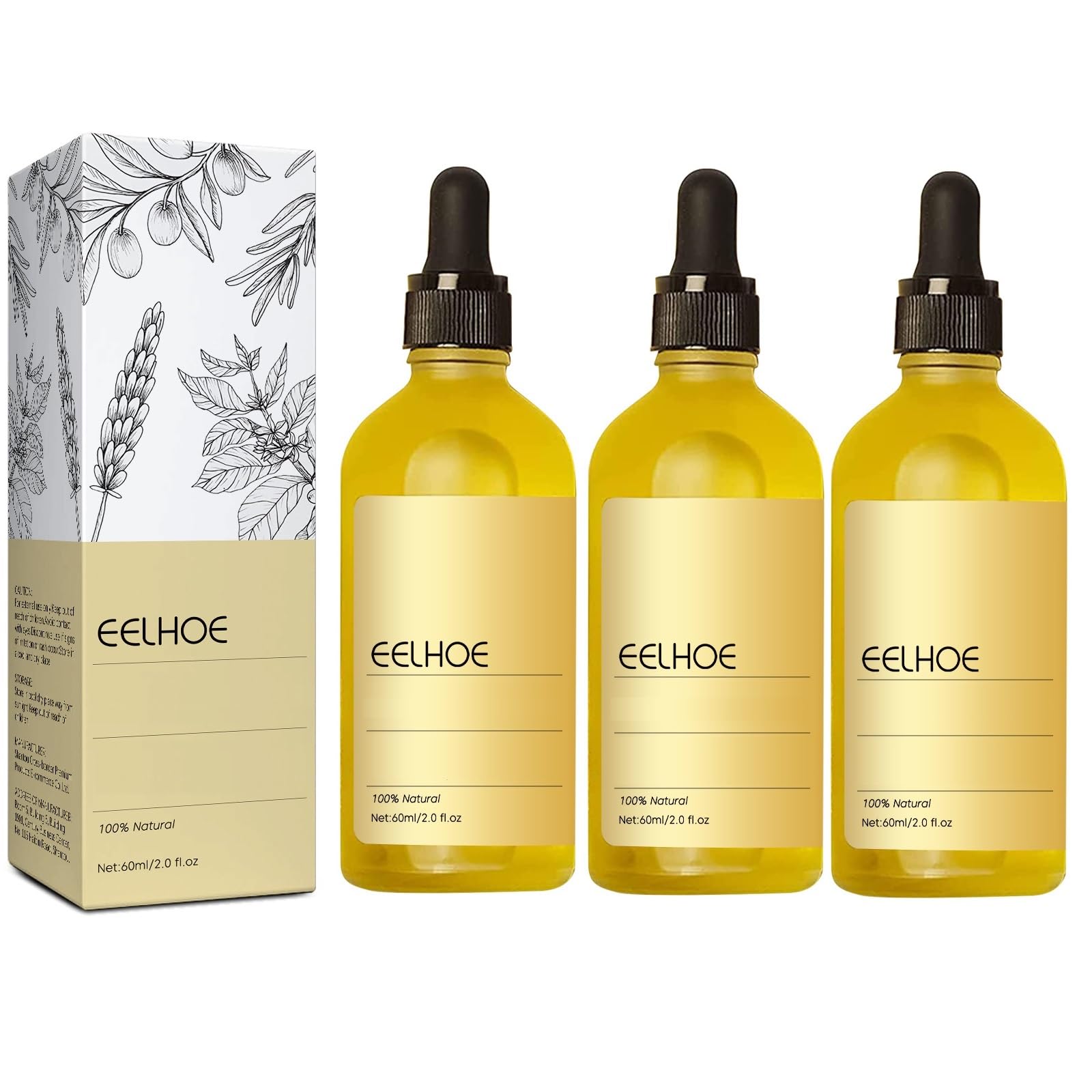 Huile EELHOE de JISKG en bouteille, stimule le cuir chevelu et nourrit les cheveux.