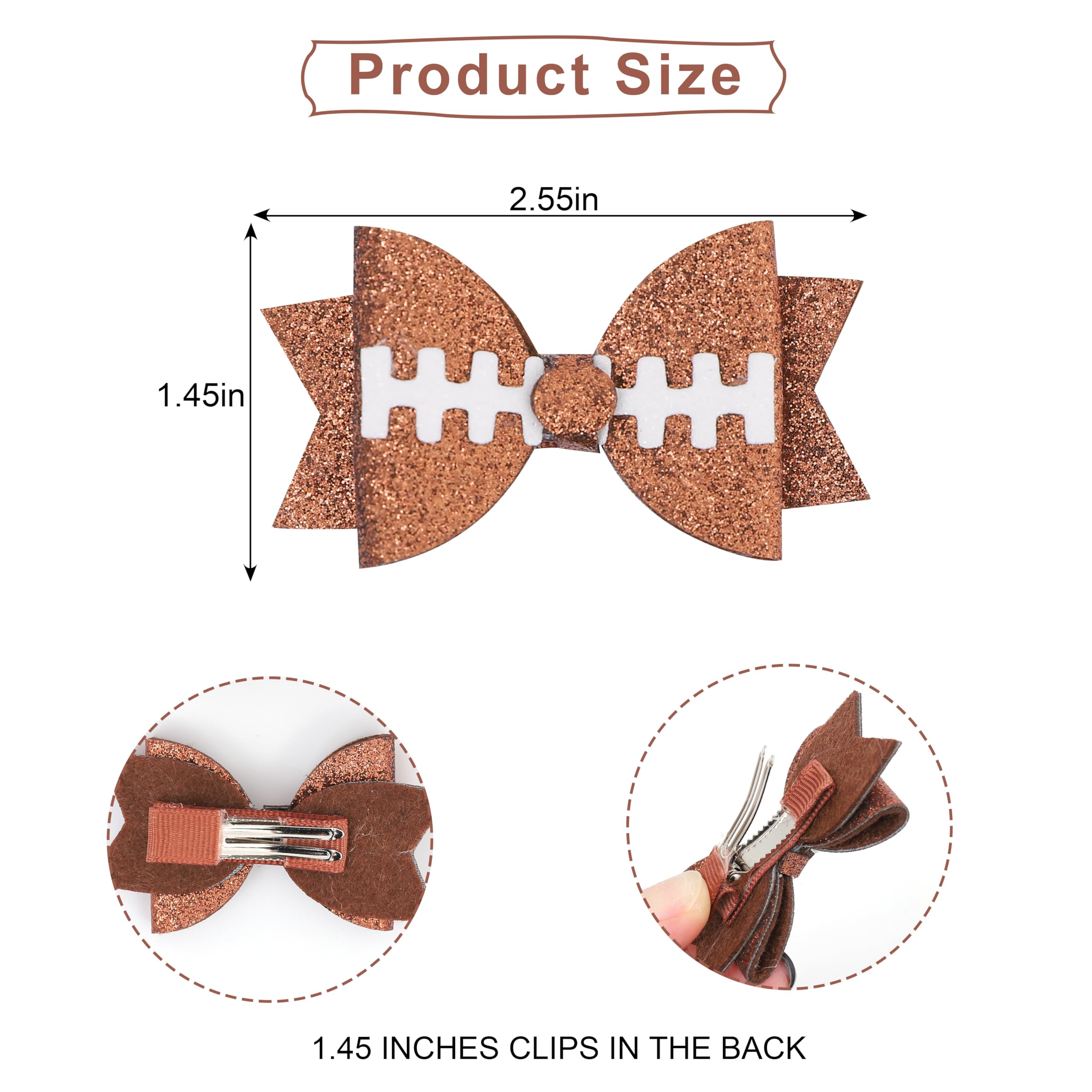 Barrette football brillant bleu de JISSOO, idéal pour un look sportif au quotidien.