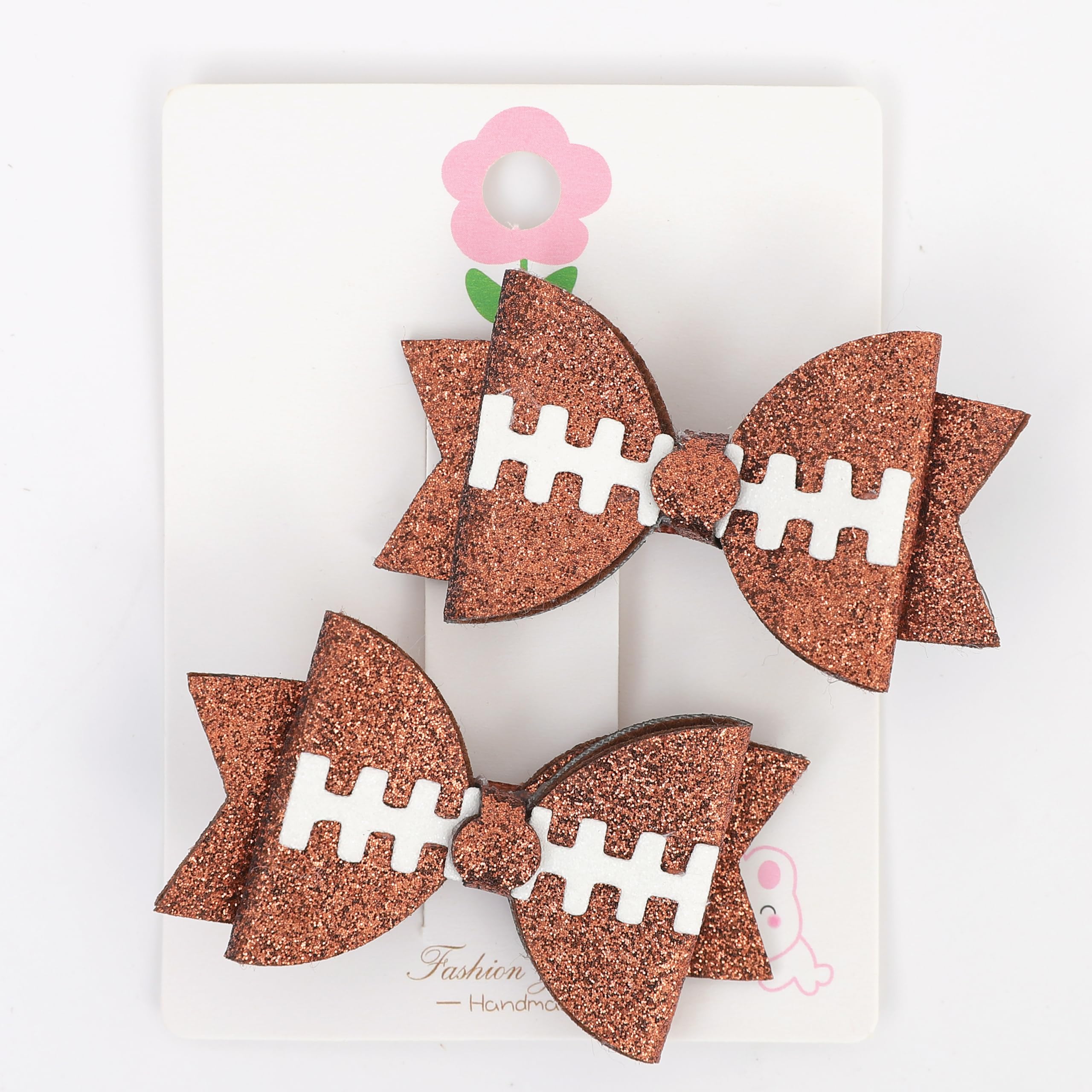 Barrette football brillant rose de JISSOO, parfaite pour photos festives et fêtes.