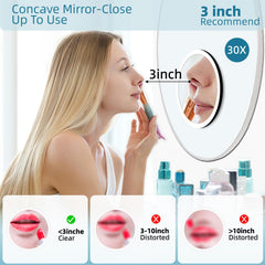 JJhxr miroir lumineux à 3 couleurs avec intensité réglable.