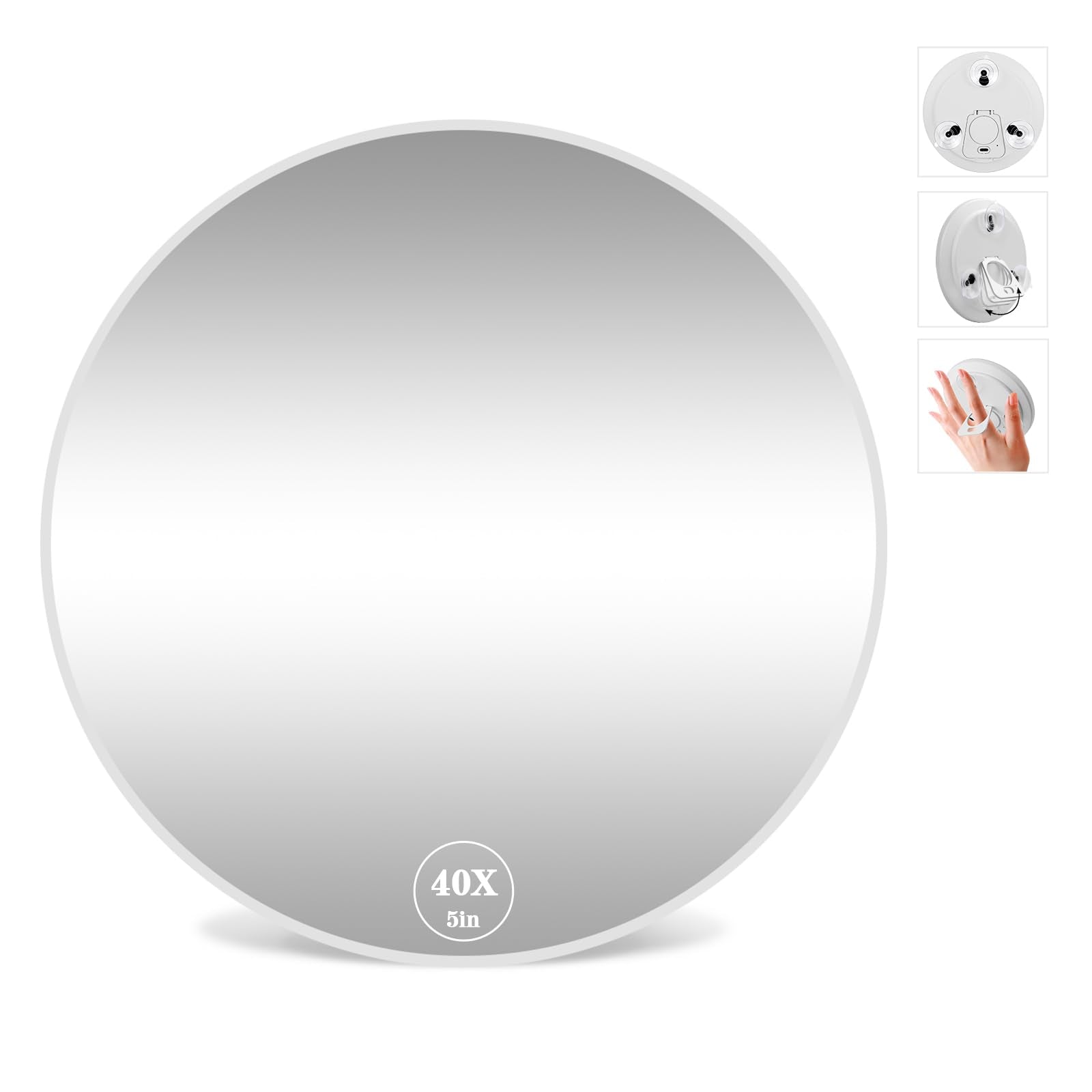 Miroir JJhxr 40x portable pour maquillage précis et net.