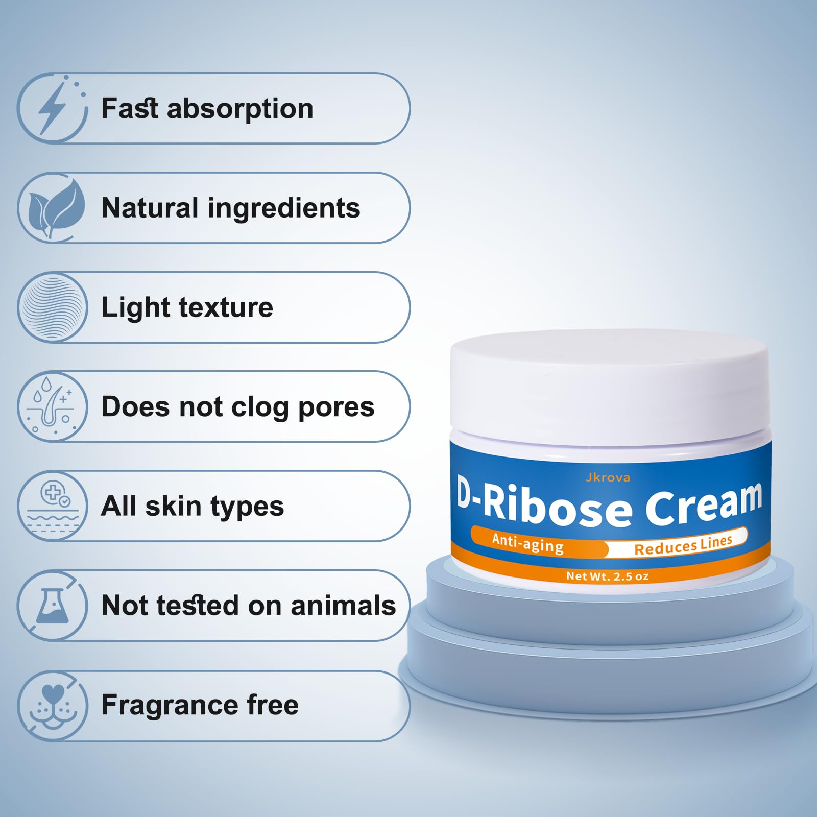 Huile de pépins de raisin Crème Ribose Jkrova: antioxydante et nourrissante pour la peau.