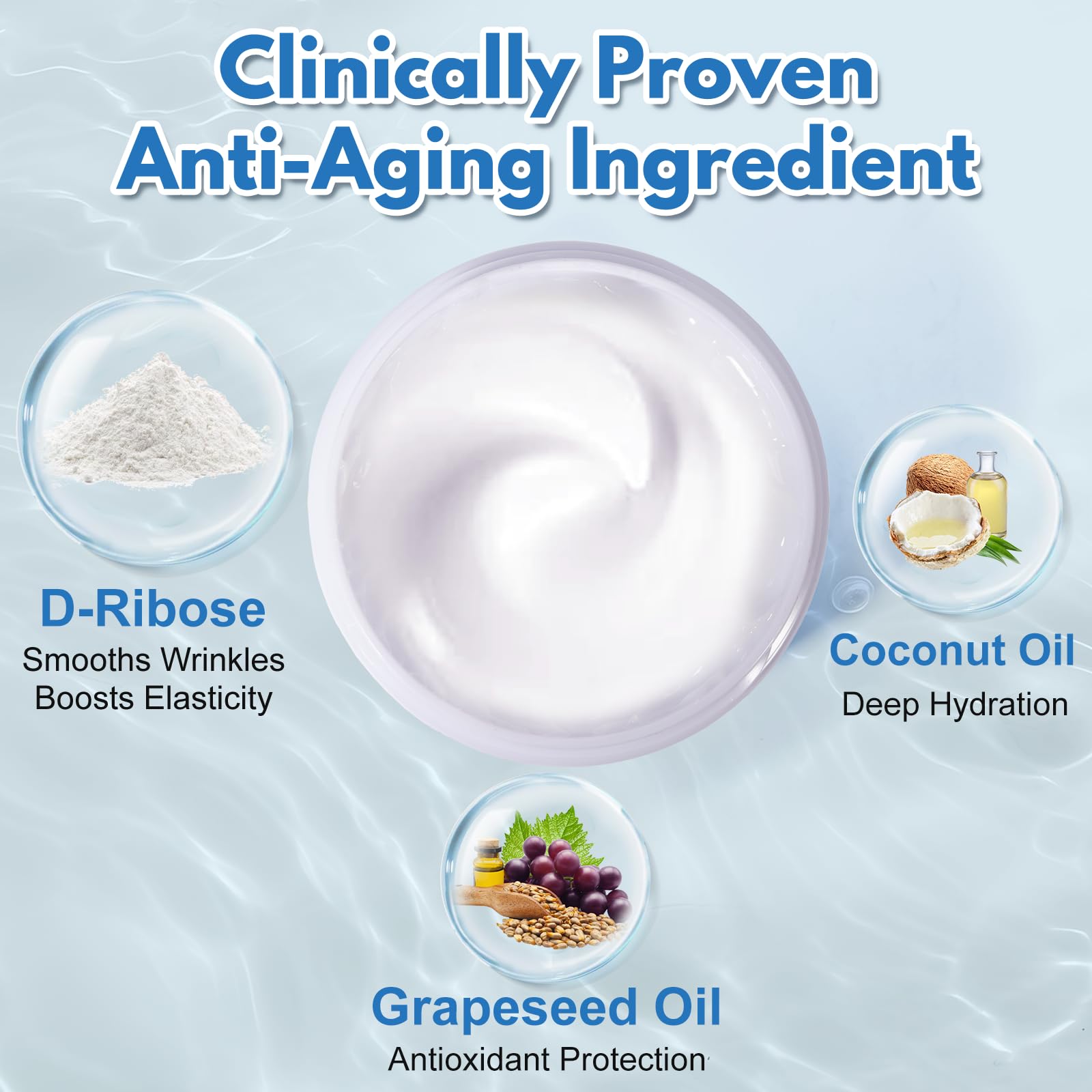 Texture crème Crème Ribose Jkrova: sensation luxueuse et hydratante sur le visage.