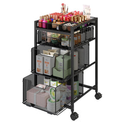 JKsmart chariot maquillage roulant 3 tiroirs, rangement pratique au quotidien.