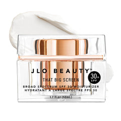 JLO BEAUTY SPF30 visage – bouteille-pompe, hydratation légère prête au maquillage.