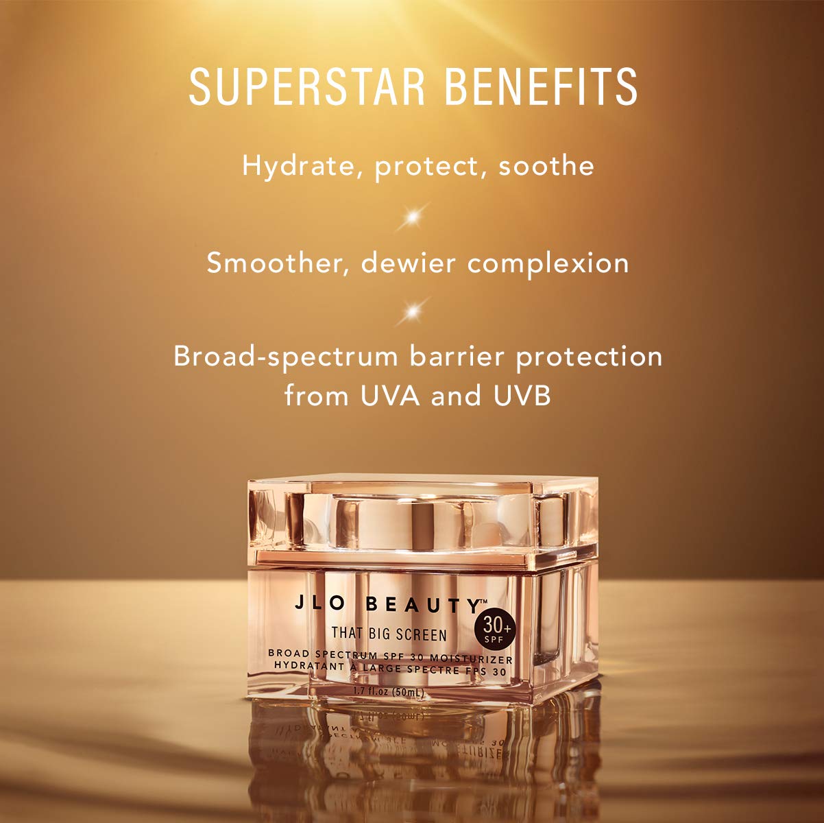JLO BEAUTY SPF30 visage – emballage élégant facilitant la routine quotidienne.
