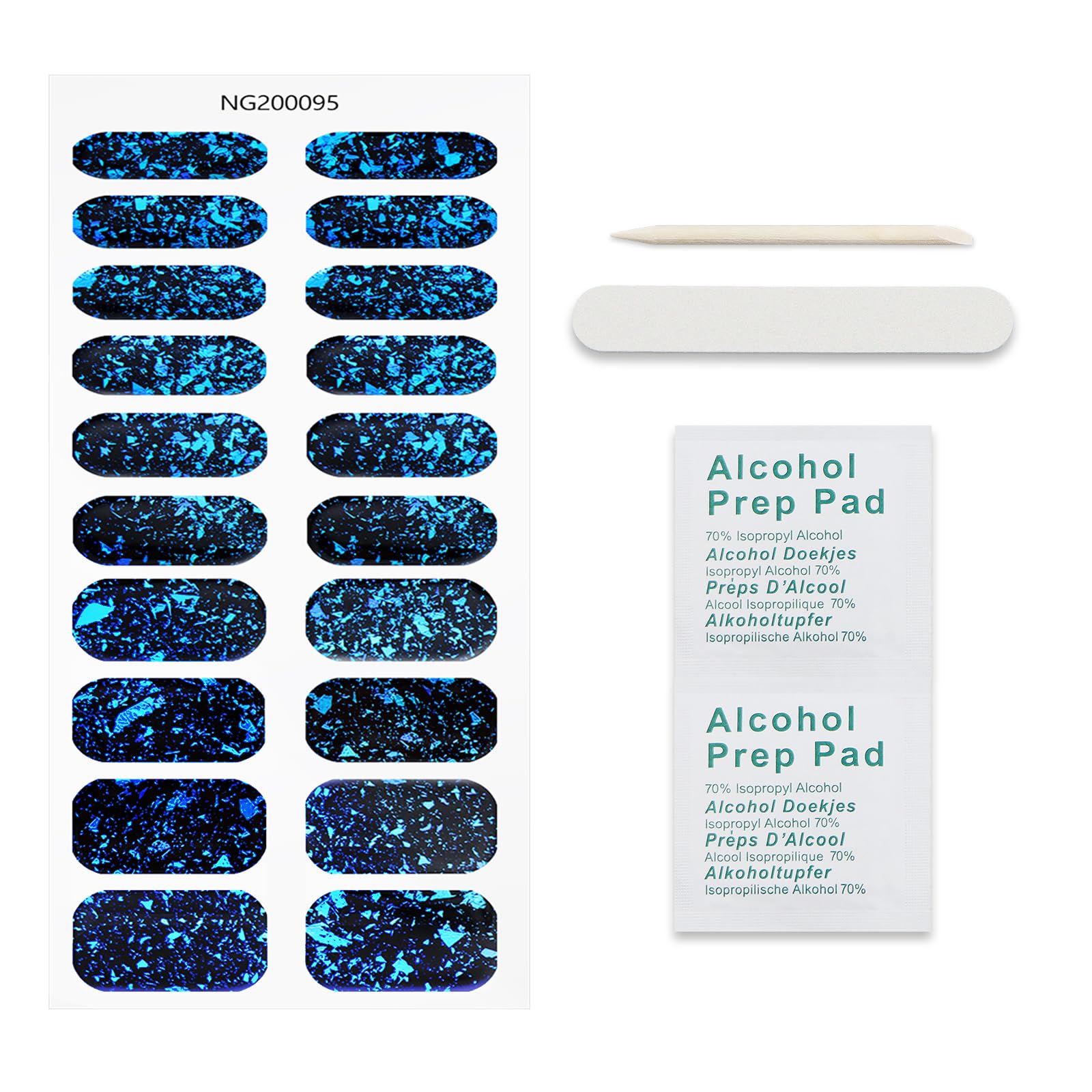 Autocollants onglerie gel bleu foncé JMEOWIO, retrait facile sans abîmer l’ongle